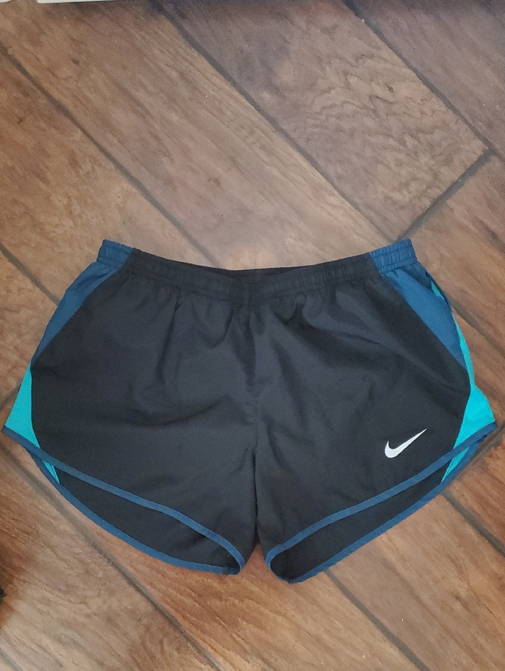 Nike Dri-Fit Black and Teal Women's Athletic Shorts